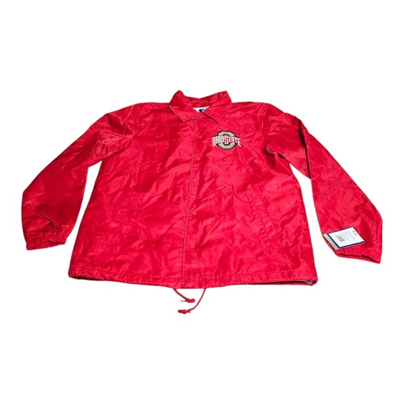 Ohio State Buckeyes Starter Jacket Mens XL Windbreaker Snap Satin Red OSU NWT